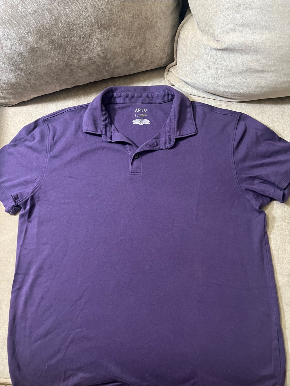 Apt. 9 Men's Deep Purple Polo Shirt Large